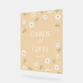 シンプルデイジーエレガント赤ちゃんシャワーカードとギフト アクリルサイン (傾斜)