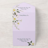 シンプルデイジーオンラベ淡い色のンダー オールインワン招待状 (外側)