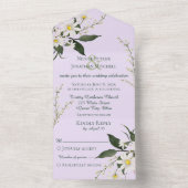 シンプルデイジーオンラベ淡い色のンダー オールインワン招待状 (内側)