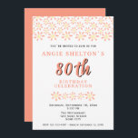 シンプルデイジーフラワーフローラ80th Birthday Party 招待状<br><div class="desc">シンプルデイジーフラワーフローラ80th誕生日パーティーの招待状。白地に手描きの花模様を持つ80シンプル回目の誕生日パーティーの招待。花はピンクと黄色です。</div>