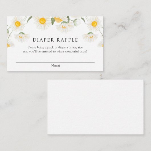 シンプルデイジー素朴おむつラッフルエンクロージャカード エンクロージャーカード (正面/裏面)