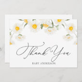 シンプルデイジー素朴フラワーサンキューハガキ (正面/裏面)