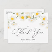 シンプルデイジー素朴フラワーサンキューハガキ ポストカード (正面/裏面)