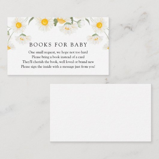 シンプルデイジー素朴花ベビーブックリクエスト エンクロージャーカード (正面/裏面)
