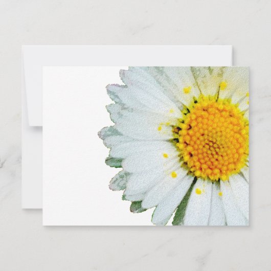 シンプルデイジー葬儀サンキューカード 招待状 (裏面)