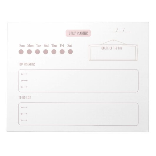 シンプルデイリープランナー ノートパッド (正面)