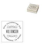 シンプルデコファミリーネームラウンド差出人住所 ラバースタンプ (押印)