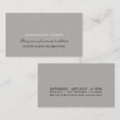 シンプルデザインの入場チケット エンクロージャーカード (正面/裏面)