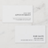 シンプルデザインアポイントメントカード 予約カード (正面/裏面)