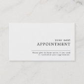 シンプルデザインアポイントメントカード 予約カード (正面)