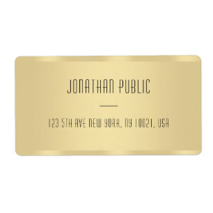 シンプルデザインエレガントテンプレートフェイク金ゴールド出荷 ラベル