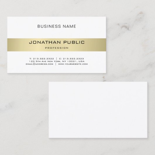 シンプルデザインエレガントトレンディーラグジュアリープレーン 名刺 (正面/裏面)