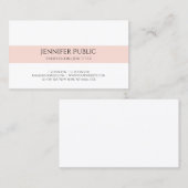 シンプルデザインエレガントピンクホワイトトレンディープレーン 名刺 (正面/裏面)