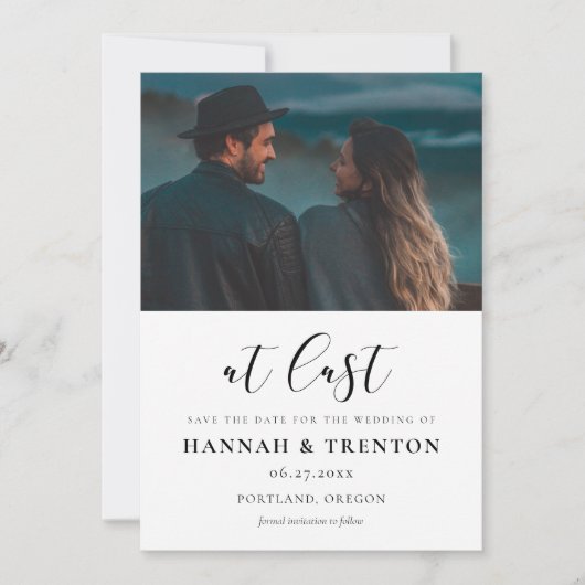 シンプルデザインエレガント最後の写真 セーブザデート (正面)