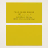 シンプルデザインフリー飲料チケット (正面&裏面)
