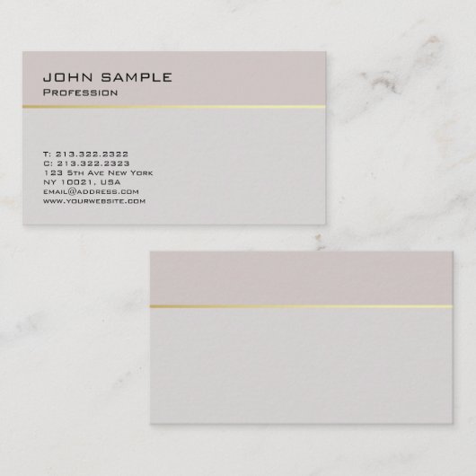 シンプルデザインプロフェッショナルエレガントエス実在テート 名刺 (正面/裏面)