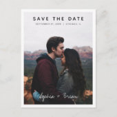 シンプルデザインホワ縁どイ日付を保存 案内ポストカード (正面)