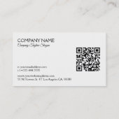 シンプルデザインミニマルブラックテックスQRコード 名刺 (裏面)