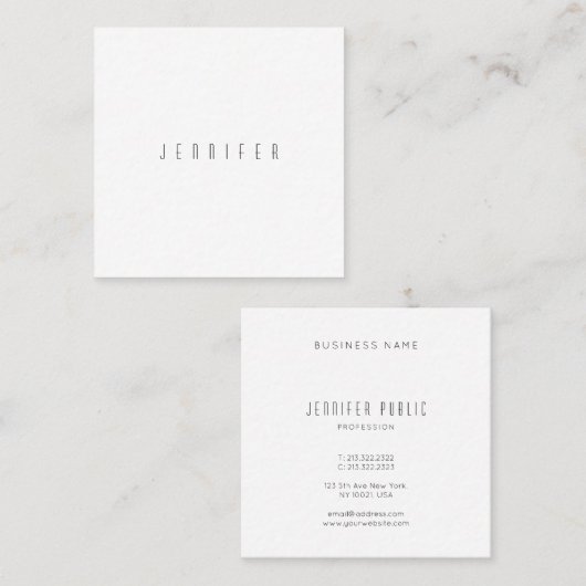 シンプルデザインモダンテンプレート洗練シック スクエア名刺 (正面/裏面)