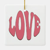 シンプルデザインラヴモダンィーカッコいい セラミックオーナメント (裏面)