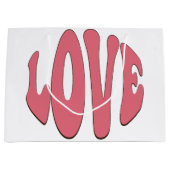 シンプルデザインラヴモダンィーカッコいい ラージペーパーバッグ (正面)