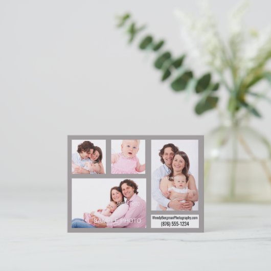 シンプルデザイン撮影画像カ連絡ード 名刺 (スタンド正面)