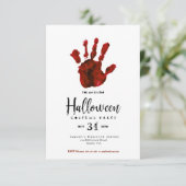 シンプルデザイン血ハンドハローウィンパーティ招待状 招待状 (スタンド正面)