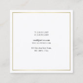 シンプルデザイン金ゴールドモダンプロフェッショナル スクエア名刺 (裏面)