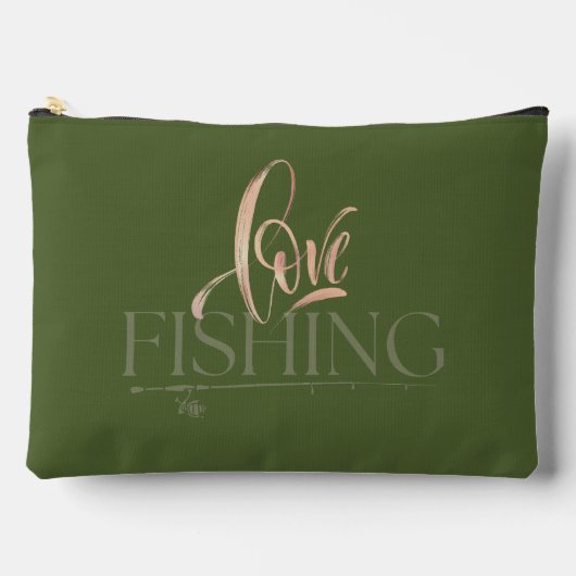 シンプルデザイン | ラブ魚釣り アクセサリーポーチ (正面)