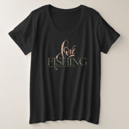 シンプルデザイン | ラブ魚釣り プラスサイズTシャツ
