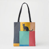 シンプルデザイン 黒猫 トートバッグ (正面)