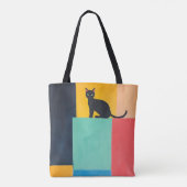 シンプルデザイン 黒猫 トートバッグ (裏面)