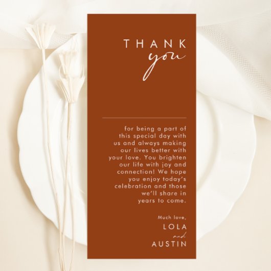 シンプルデザートテラコッタトールサンキューカード メニュー