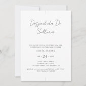 シンプルデスペディダデソルテラスペインのブライダルシャワー 招待状 (正面)