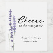 シンプルデリケフランスのート結婚ラベンダーズ ワインラベル (シングルラベル)