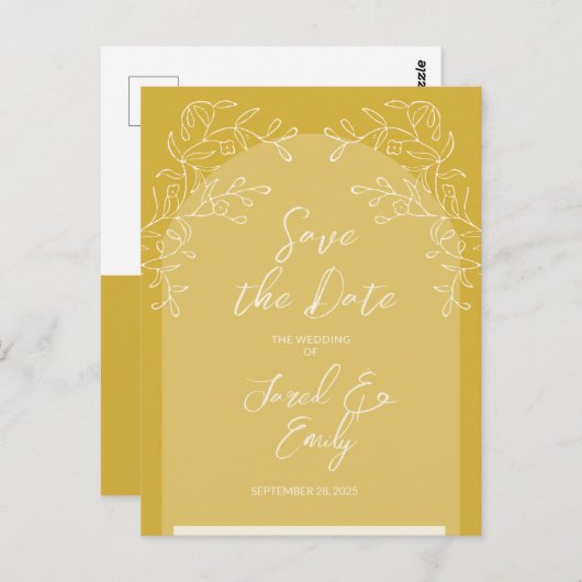 シンプルデリケートアーチ結婚式招待状はがき ポストカード (正面/裏面)