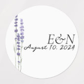 シンプルデリケートフランスのラベンダー結婚式用シール ラベル (デザイン1)