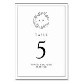 シンプルデリケートフローラタイムレスセージ結婚グリーン テーブルナンバー (裏面)