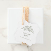 シンプルデリケートフローラタイムレスセージ結婚グリーン フェイバータグ (インサイチュ)