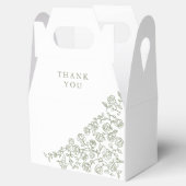 シンプルデリケートフローラタイムレスセージ結婚グリーン フェイバーボックス (オープン)