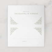 シンプルデリケートフローラタイムレスセージ結婚グリーン プレイスカード (外部開封)