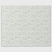 シンプルデリケートフローラタイムレスセージ結婚グリーン ラッピングペーパー (フラット)