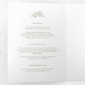 シンプルデリケートフローラタイムレスセージ結婚グリーン 三つ折り案内状 (内部最初)