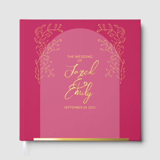 シンプルデリケート結婚アーチ ゲストブック (正面)