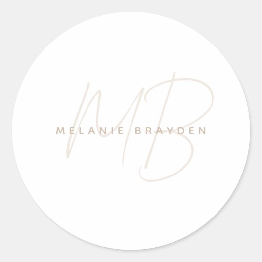 シンプルトウペミニマリスト2モノグラム名 ラウンドシール (正面)