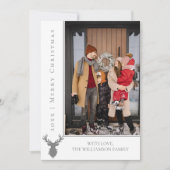 シンプルトナカイのクリスマスフォトカード |白 シーズンカード (正面)