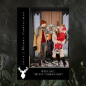 シンプルトナカイのクリスマスフォトカード |黒 シーズンカード