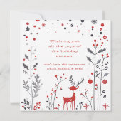 シンプルトナカイの家族の写真クリスマスカード (裏面)