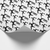 シンプルトナカイ黒白シルエット ラッピングペーパー (角)