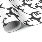 シンプルトナカイ黒白シルエット ラッピングペーパー (ロールコーナー)